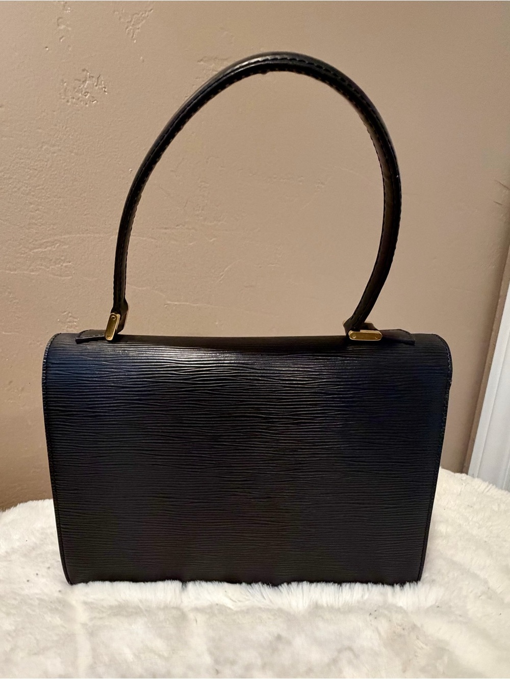 Louis Vuitton Black Epi Leather Top-Handle Clutch with Gold Hardware - Picture 11 of 14
